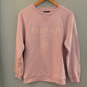 Balmain Light Pink Logo Sweatshirt - XXS